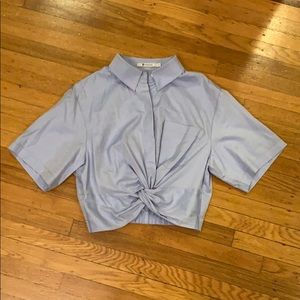 never worn alexander wang oxford crop top blouse